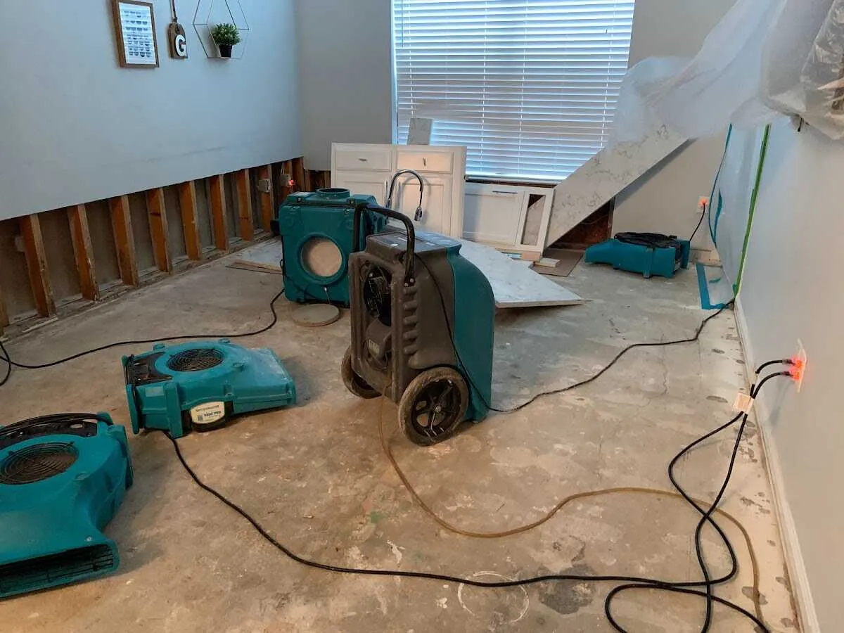 Dehumidifier in flood-cut room for Water Extraction & Removal in Golden